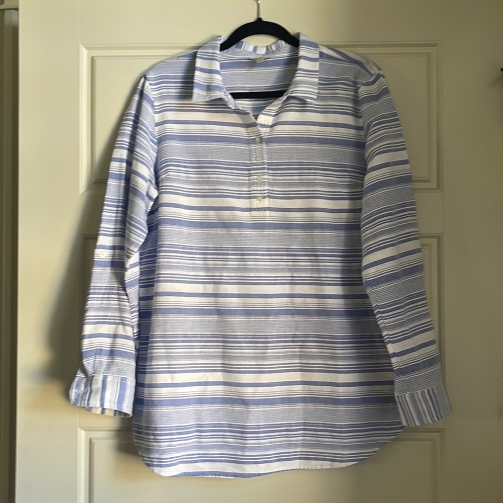 Blue/white striped Talbots top